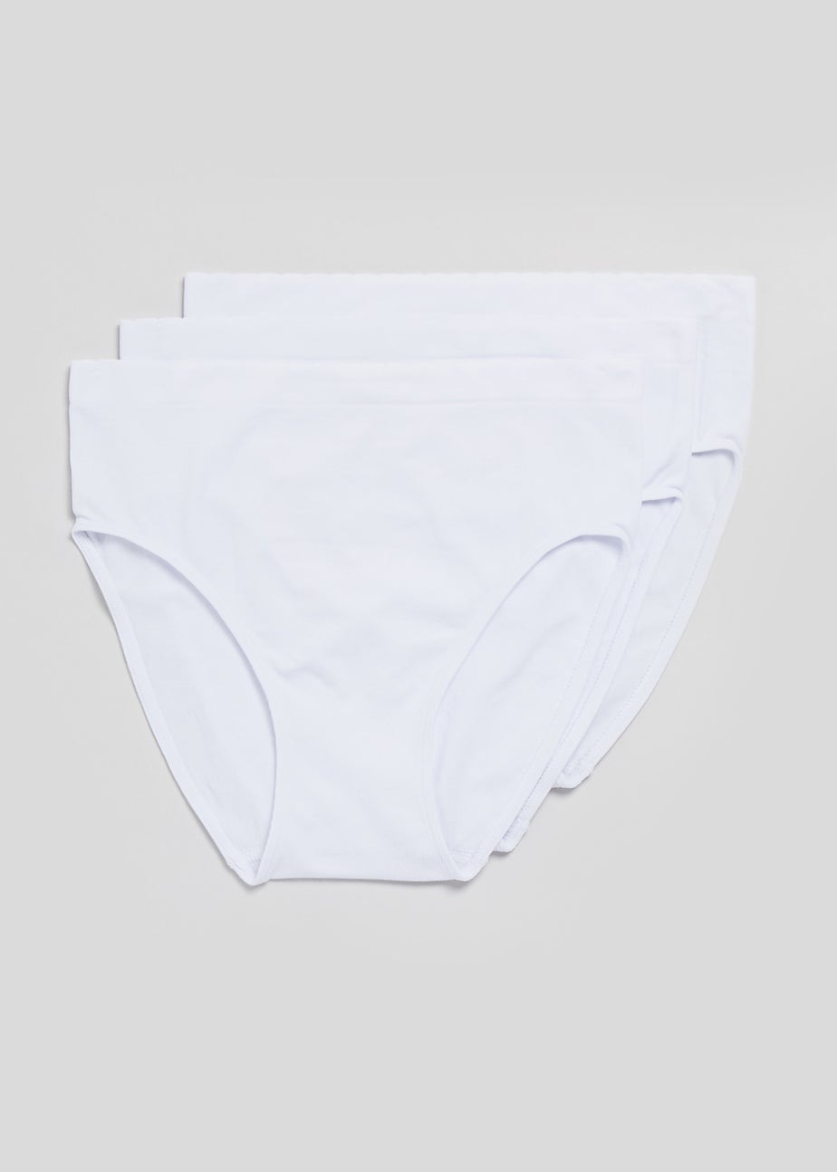 3 Pack White Seamless Full Briefs