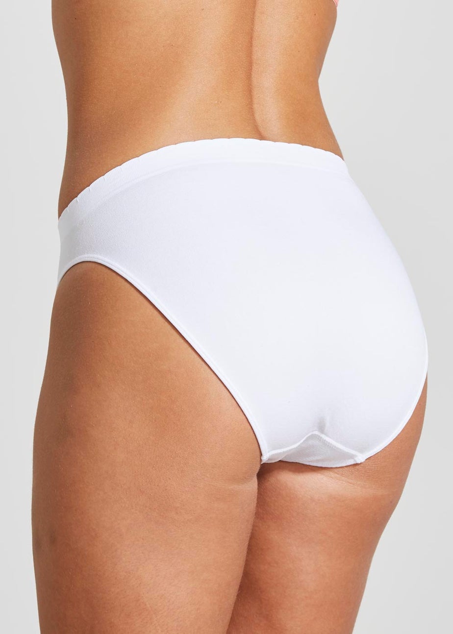 3 Pack White Seamless High Leg Knickers