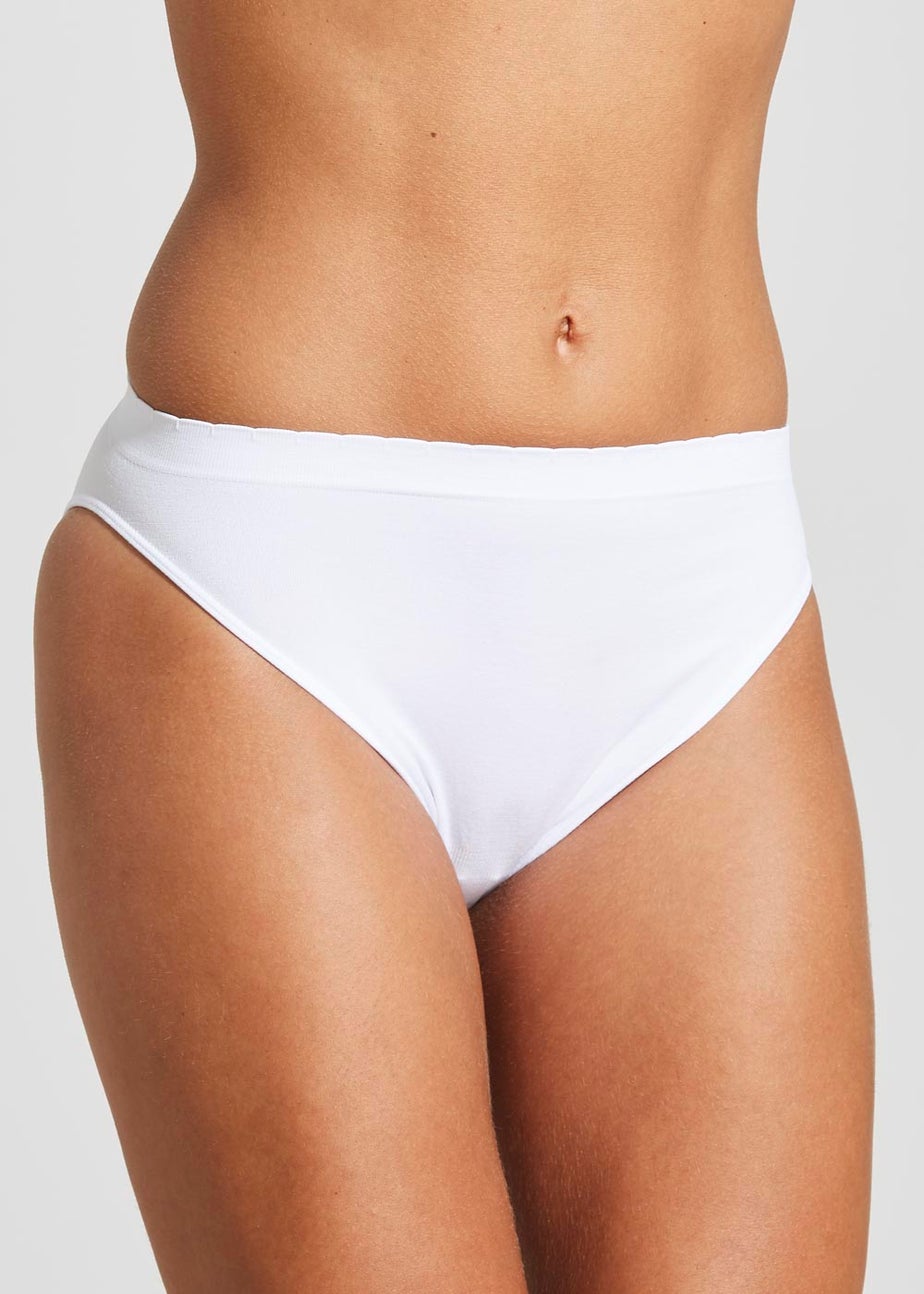 3 Pack White Seamless High Leg Knickers