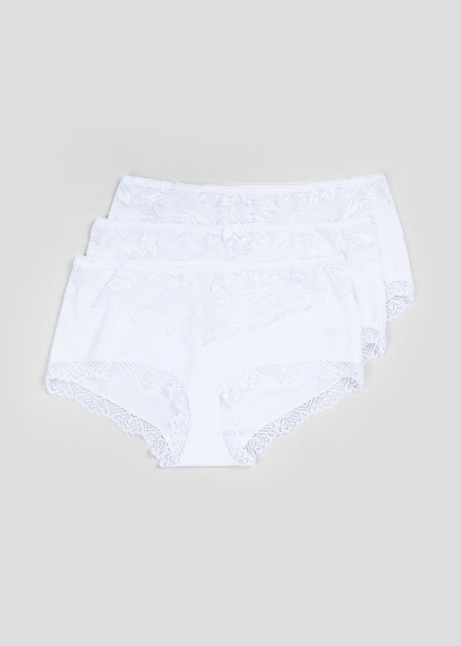 3 Pack Lace Panel Midi Knickers