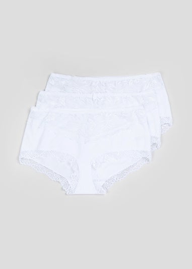 3 Pack Lace Panel Midi Knickers