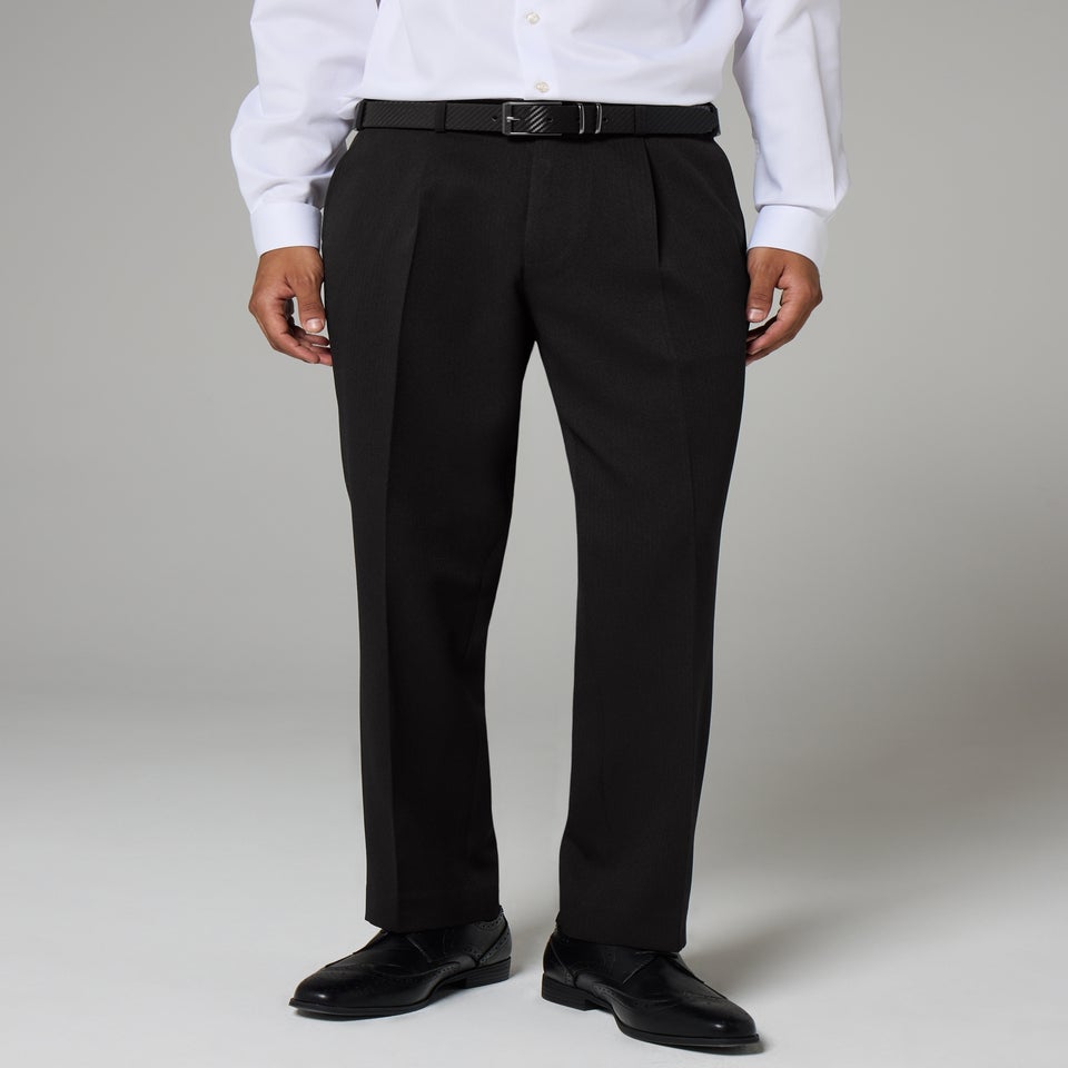 Taylor & Wright Black Regular Fit Flexi Waist Trousers