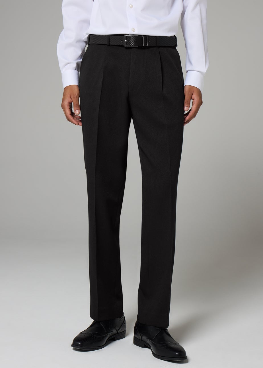 Taylor & Wright Black Regular Fit Flexi Waist Trousers
