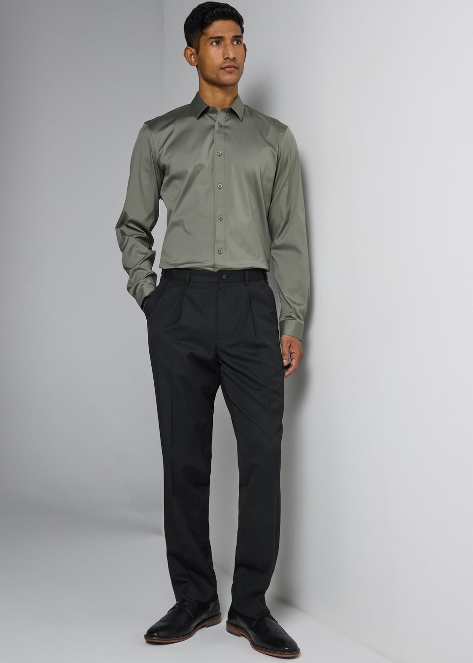 Taylor & Wright Black Regular Fit Flexi Waist Trousers