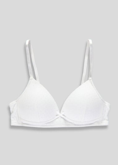 Girls White Pointelle Bra (28AA-34A)