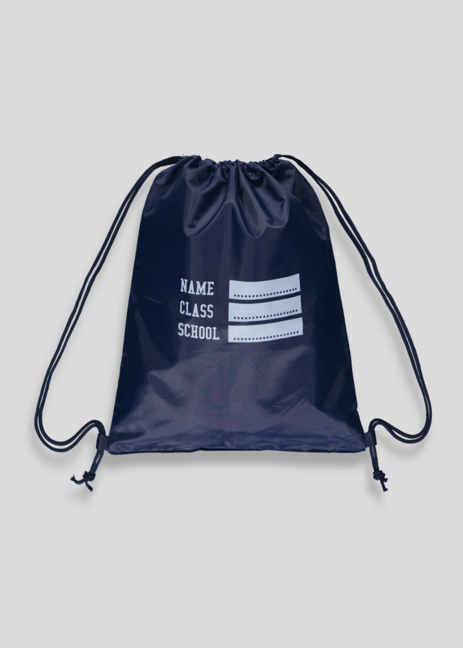 Kids Navy Drawstring Pump Bag