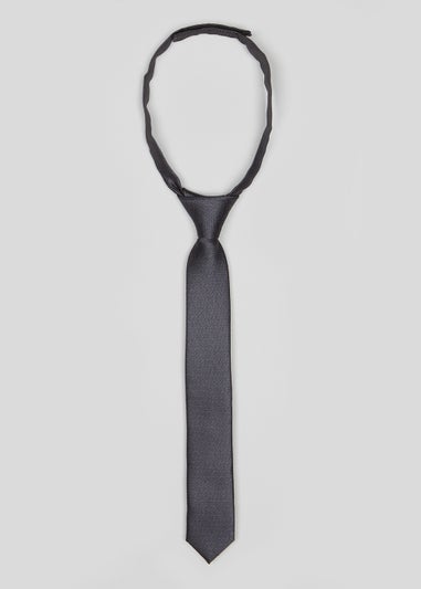 Boys Grey Easy Fasten Tie (3-7yrs)