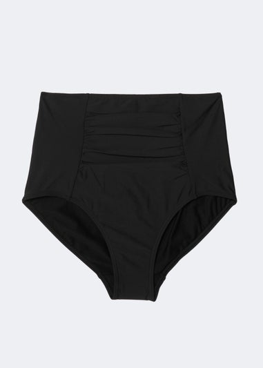 Black Tummy Control High Waisted Bikini Bottoms