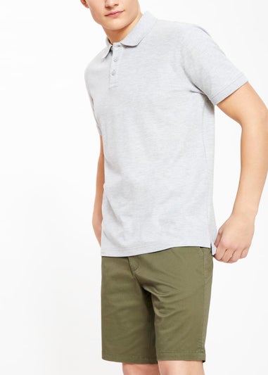 Grey Essential Pique Polo Shirt