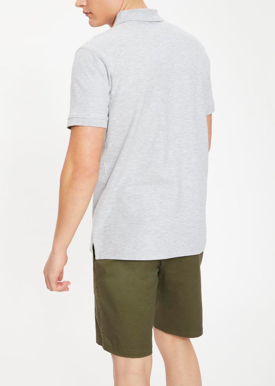 Grey Essential Pique Polo Shirt