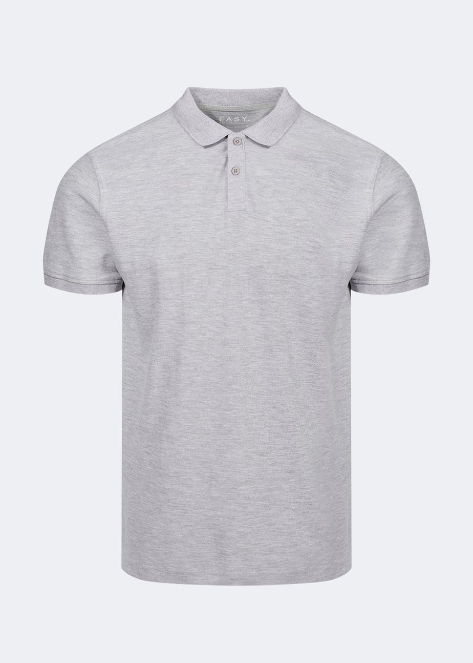 Grey Essential Pique Polo Shirt