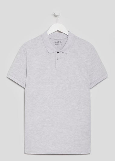 Grey Essential Pique Polo Shirt