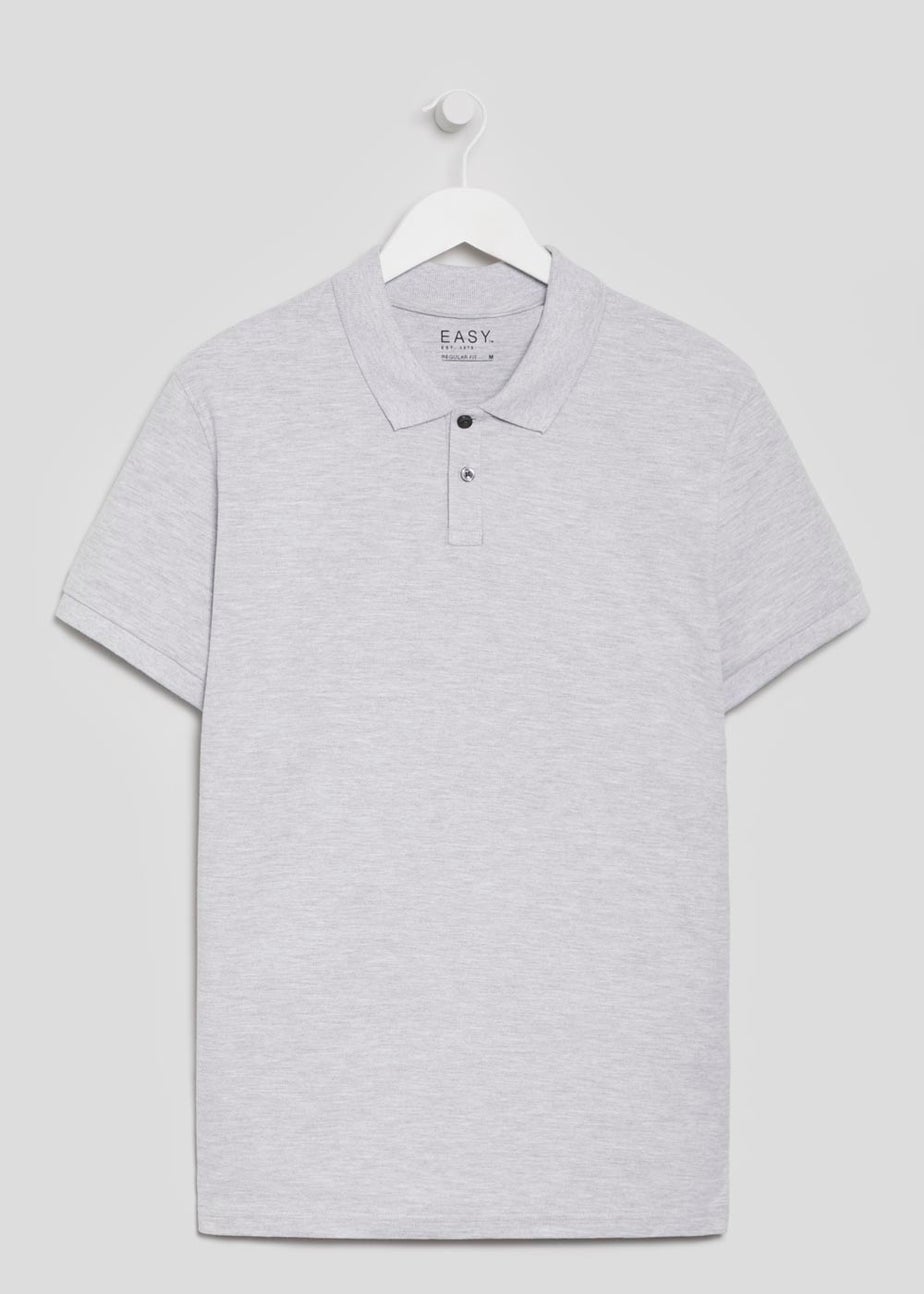 Grey Essential Pique Polo Shirt