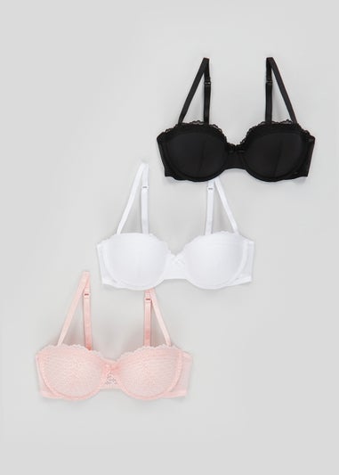 3 Pack Lace Balcony Bras