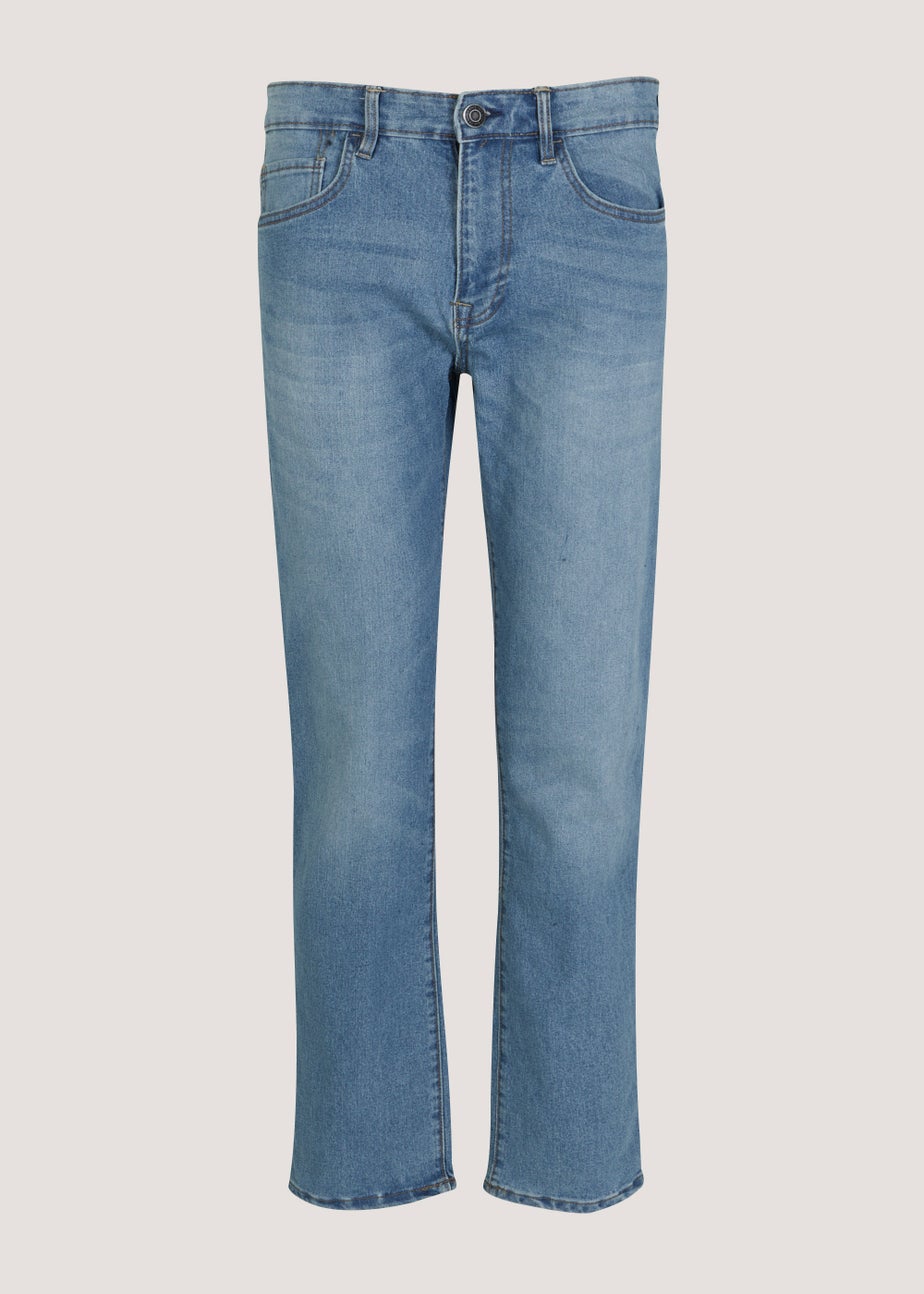 Blue Stretch Straight Fit Jeans