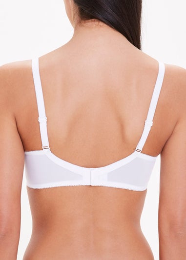 White Non Wired Broderie Cross Over Bra