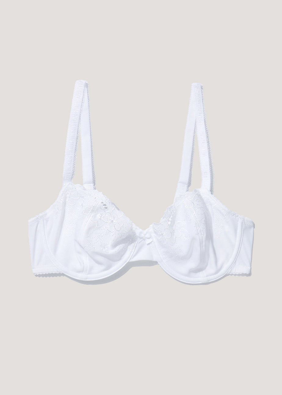 White Non Padded Broderie Bra