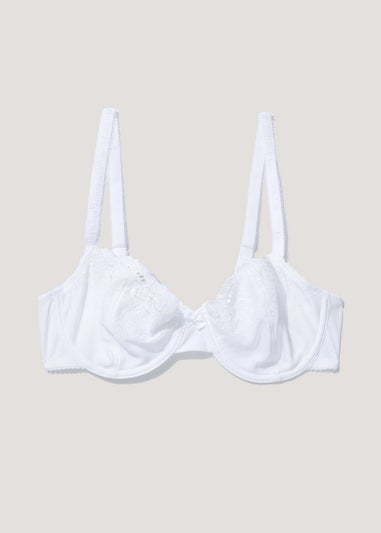 White Non Padded Broderie Bra