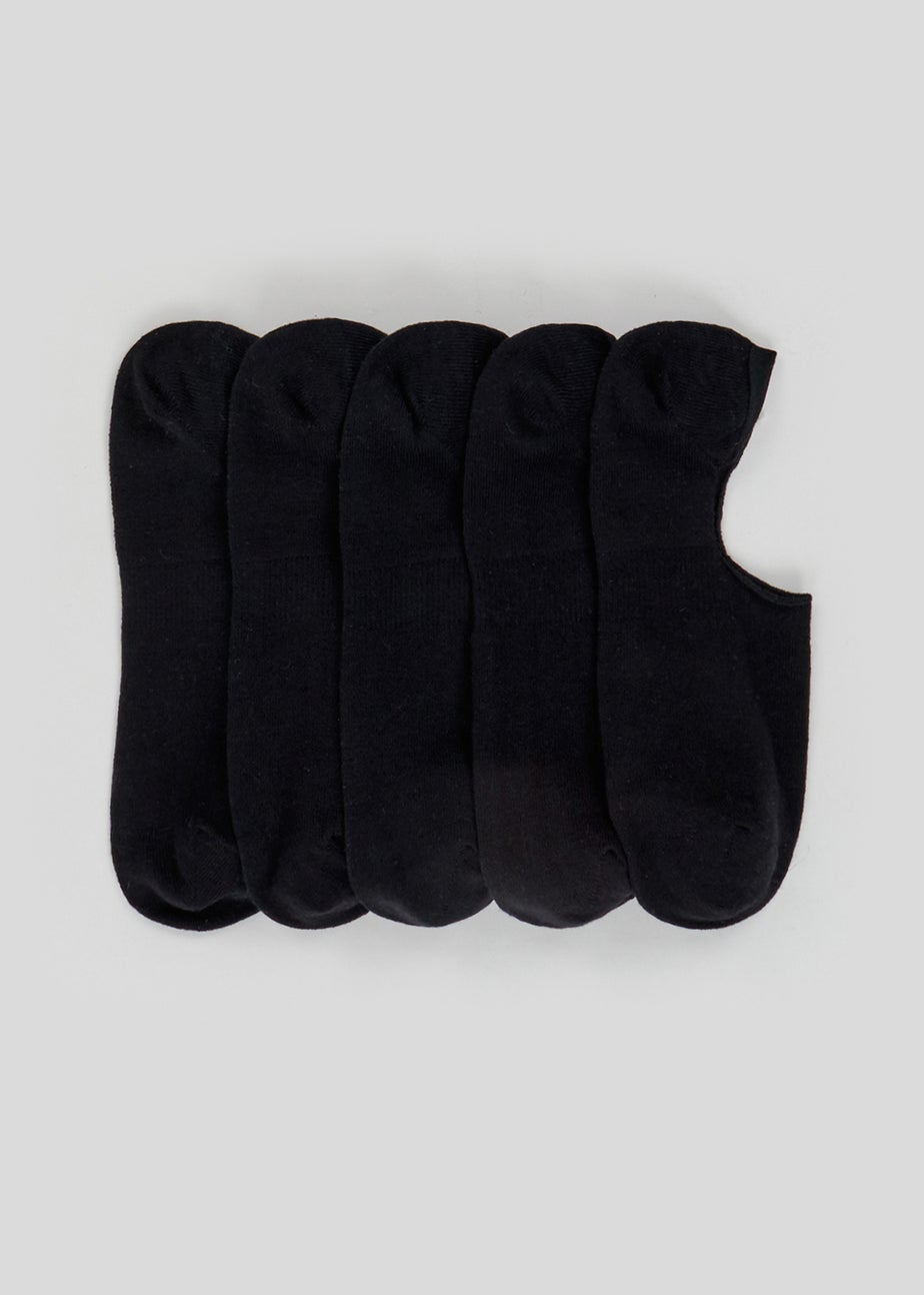 5 Pack Black Invisible Socks