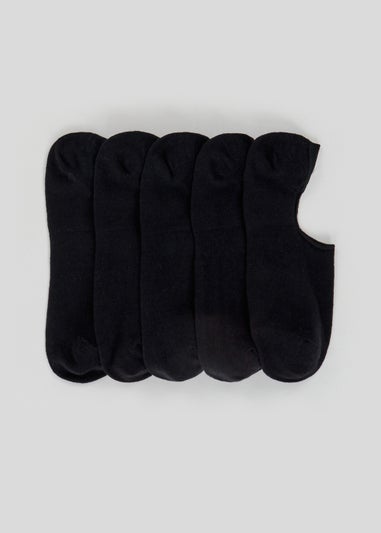 5 Pack Black Invisible Socks