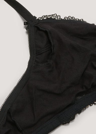 Black Post Surgery Non Wired Lace Bra