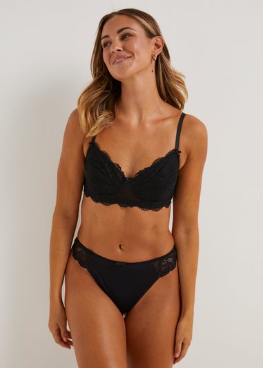 Black Post Surgery Non Wired Lace Bra