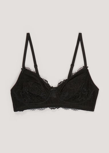 Black Post Surgery Non Wired Lace Bra