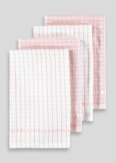 4 Pack Check Terry Tea Towels (60cm x 45cm)