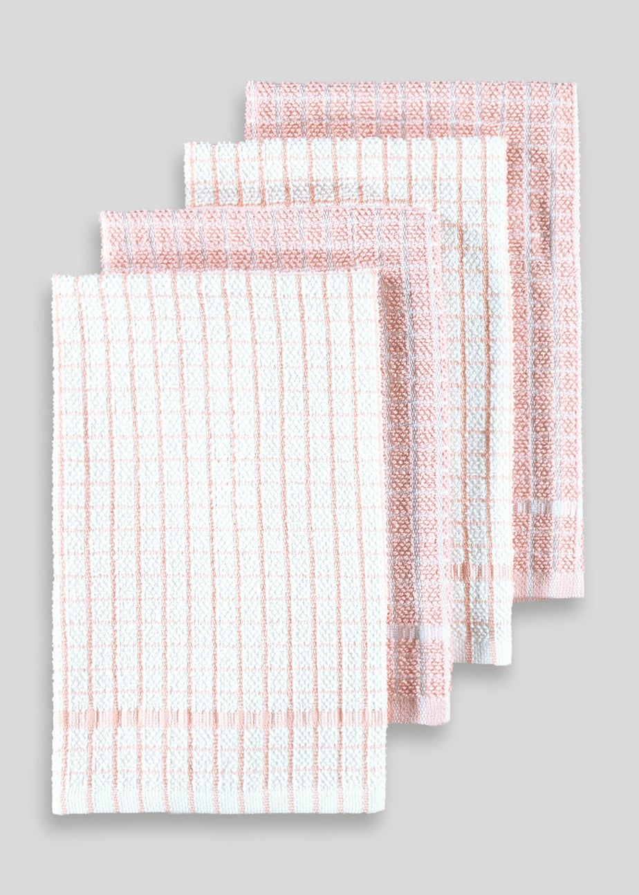 4 Pack Check Terry Tea Towels (60cm x 45cm)