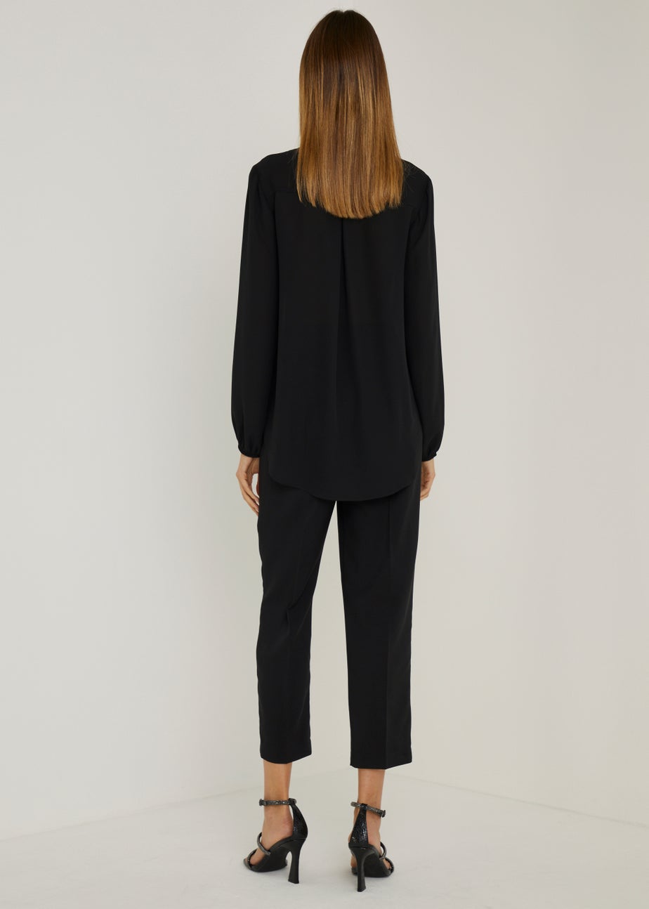 Et Vous Black Straight Fit Trousers (Short)