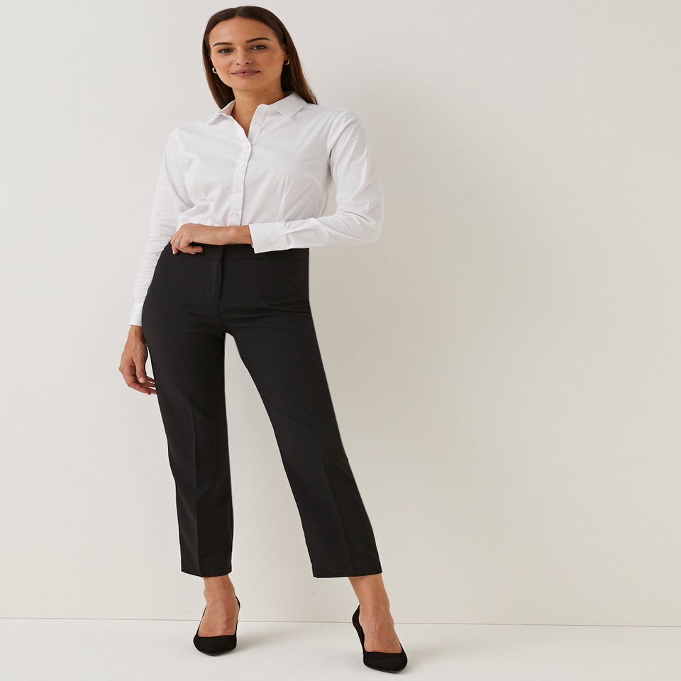 Et Vous Black Straight Fit Trousers (Long Length)