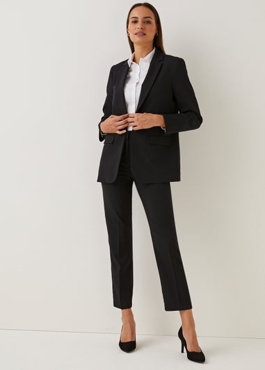 Et Vous Black Straight Fit Trousers (Long Length)