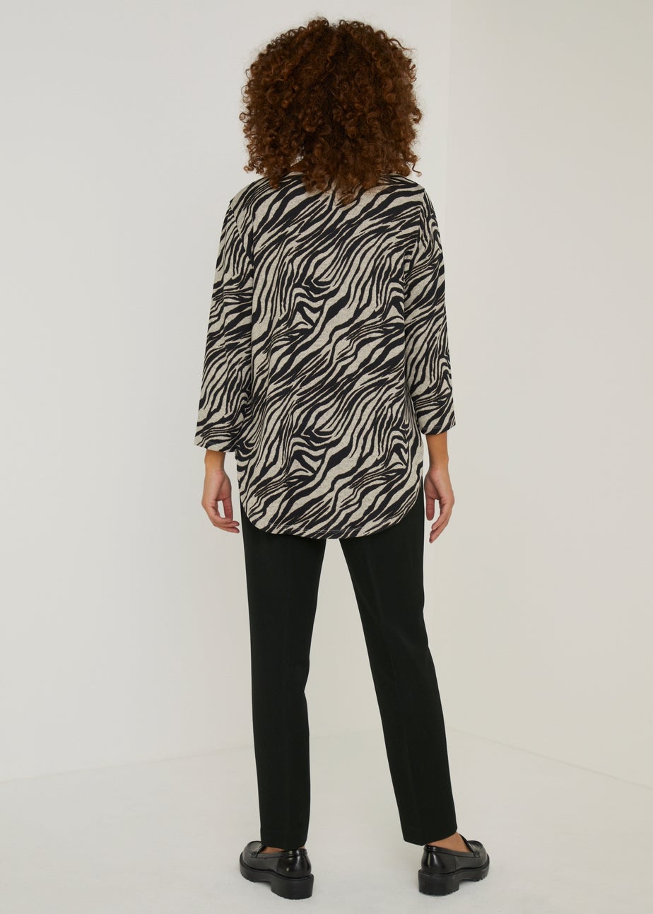 Et Vous Black Slim Fit Ankle Grazer Trousers (Long Length)