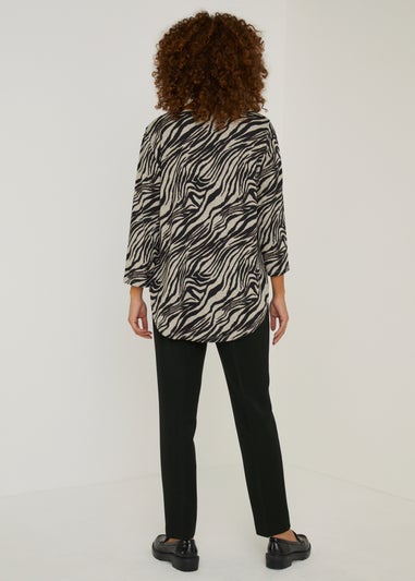 Et Vous Black Slim Fit Ankle Grazer Trousers (Long Length)