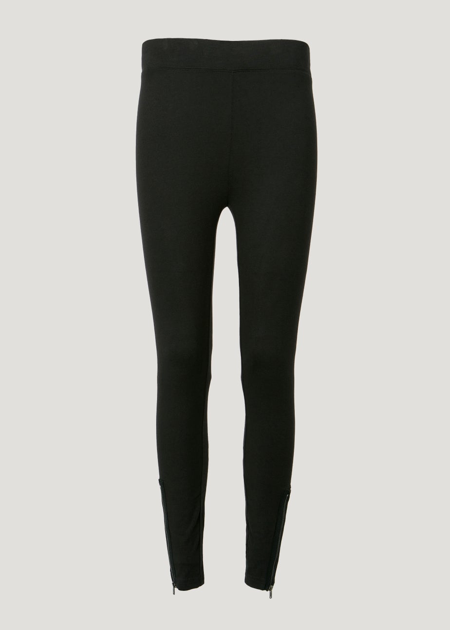 Black Zip Ankle Leggings