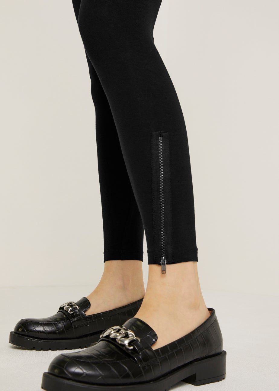 Black Zip Ankle Leggings