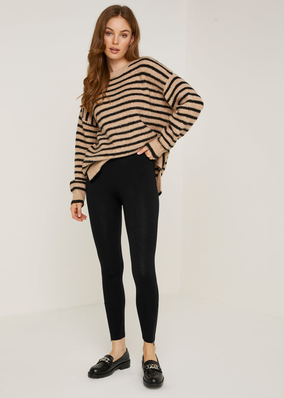 Black Zip Ankle Leggings