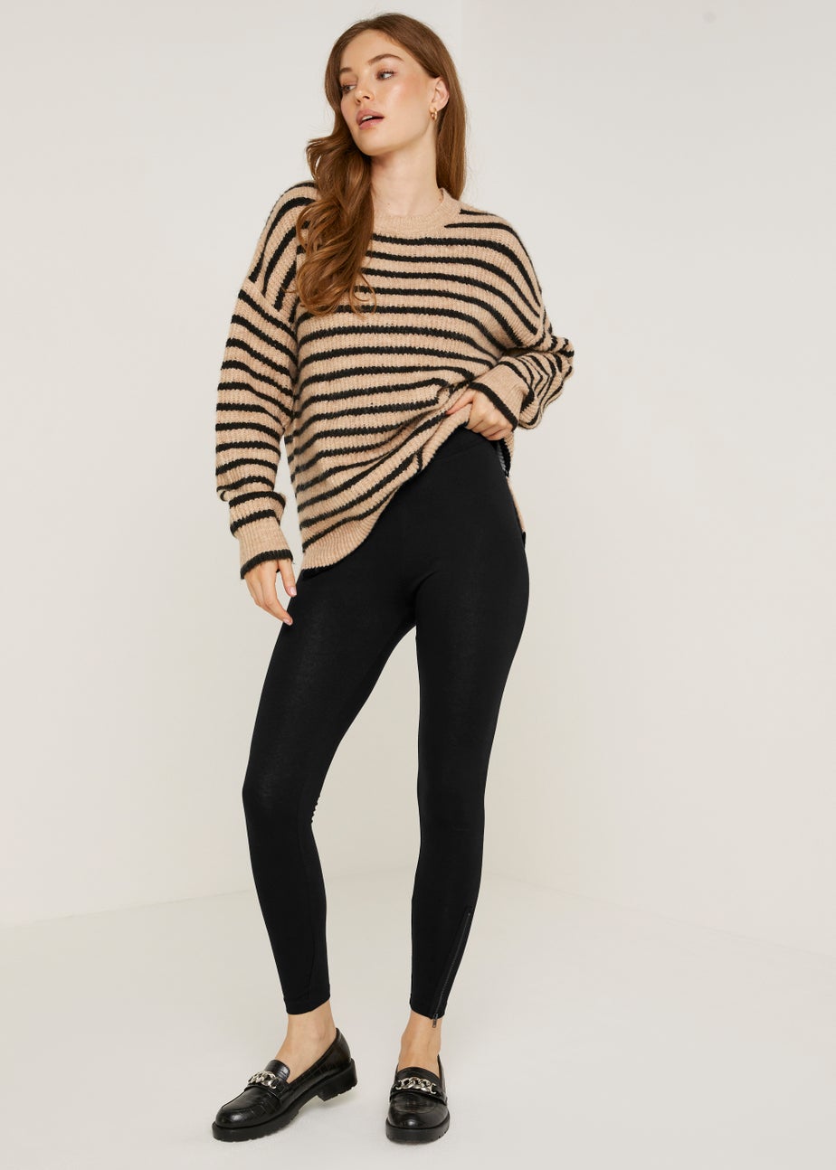 Black Zip Ankle Leggings