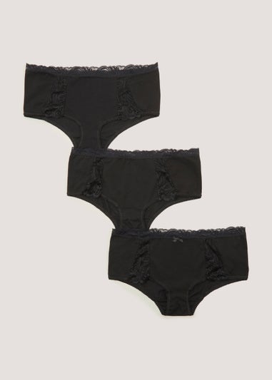 3 Pack Lace Side Midi Knickers
