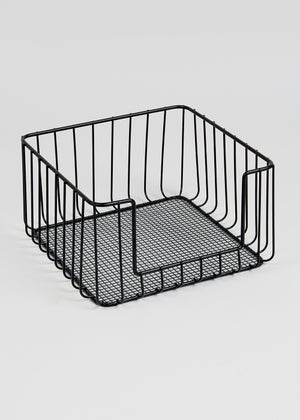 Black Wire Stackable Storage Basket