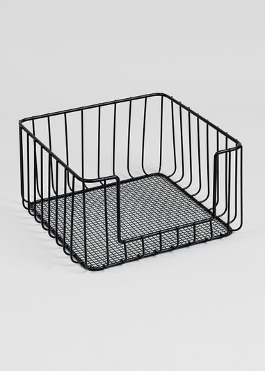 Black Wire Stackable Storage Basket