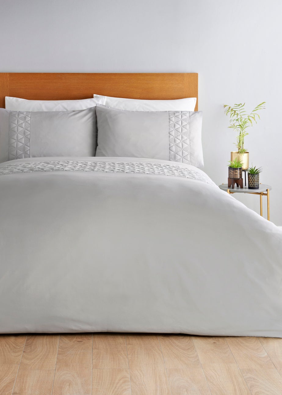 Grey Geo Pinsonic Duvet Cover