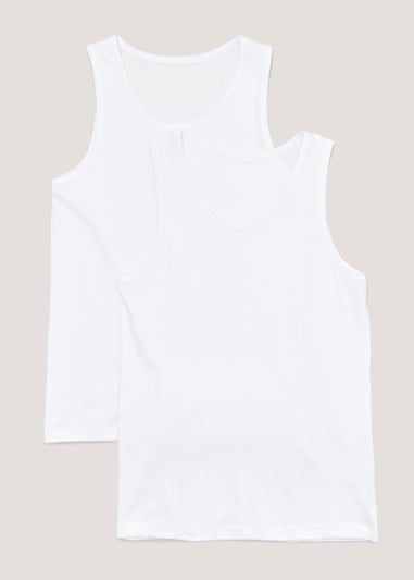 2 Pack White Vests