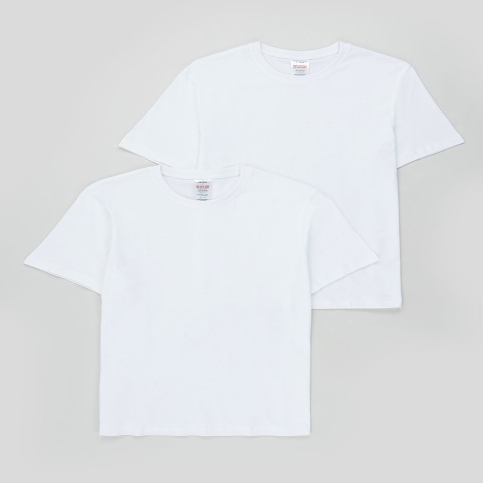 2 Pack White T-Shirt Vests