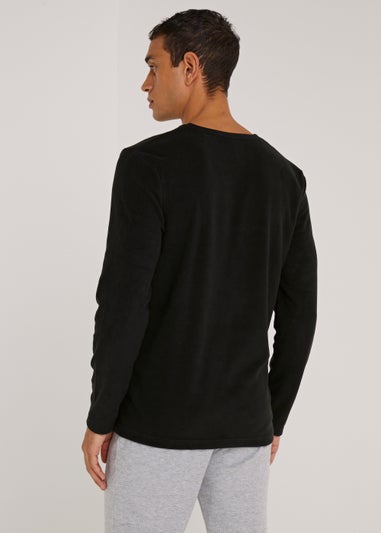 Black Long Sleeve Thermal Microfleece Top