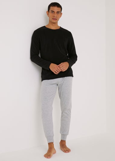 Black Long Sleeve Thermal Microfleece Top