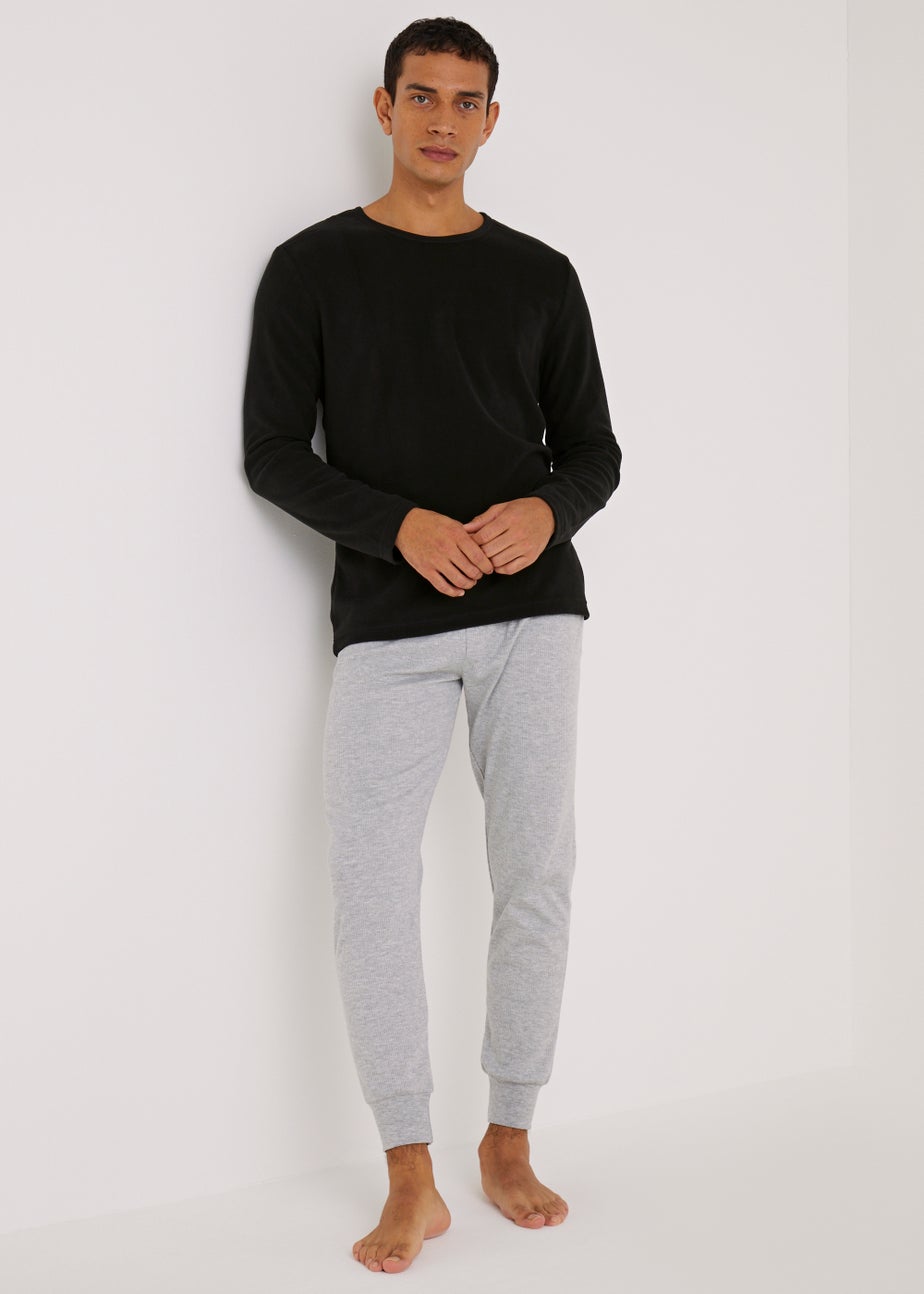 Black Long Sleeve Thermal Microfleece Top