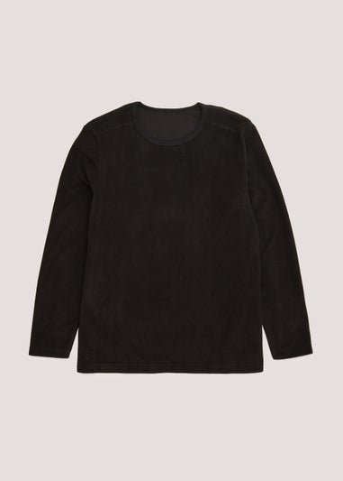 Black Long Sleeve Thermal Microfleece Top