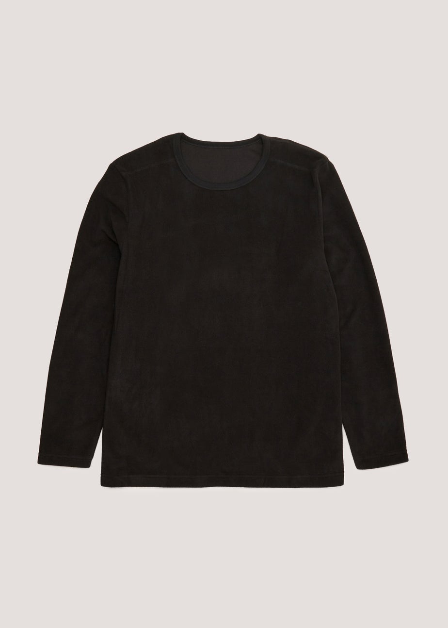 Black Long Sleeve Thermal Microfleece Top