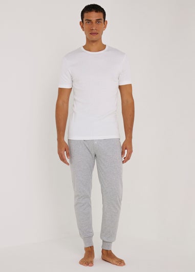 White Crew Neck Thermal T-Shirt